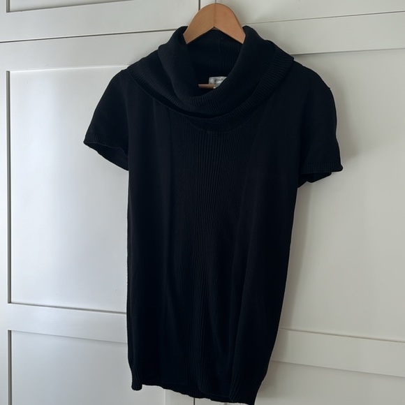 Dress barn Black turtleneck short sleeve sweater size Large - Picture 3 of 5